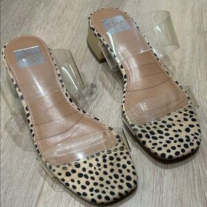 DV by Dolce Vita Clear Strap Leopard Heels
